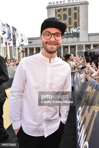 Mark Forster arrives at the Echo Award 2018 at Messe Berlin on April 12, 2018 in Berlin, Germany.