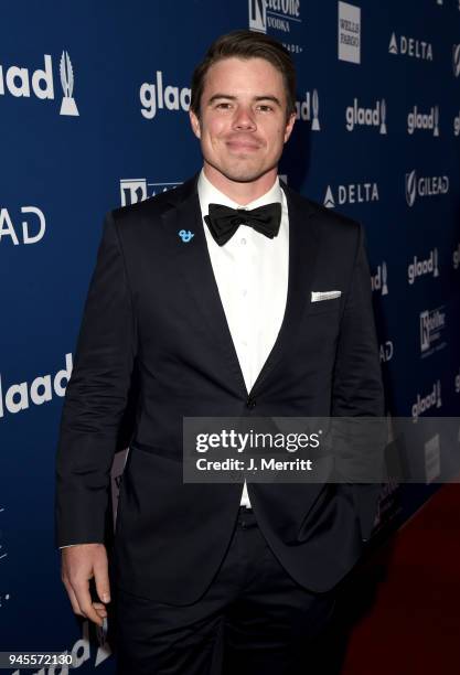 David Hull attends the 29th Annual GLAAD Media Awards at The Beverly Hilton Hotel on April 12, 2018 in Beverly Hills, California.