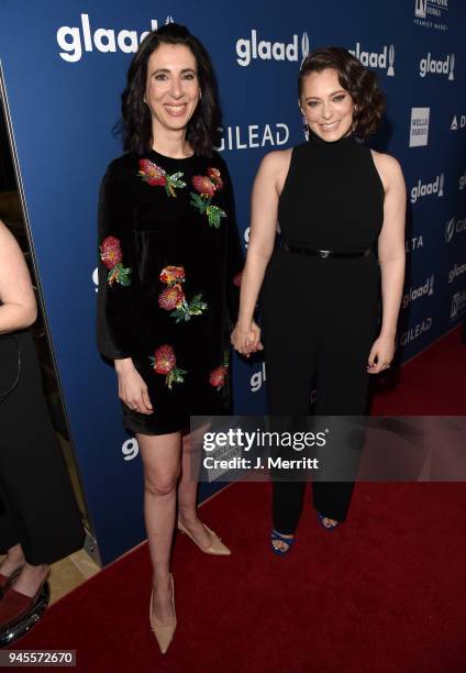 Aline Brosh McKenna and Rachel Bloom attends the 29th Annual GLAAD Media Awards at The Beverly Hilton Hotel on April 12, 2018 in Beverly Hills,...