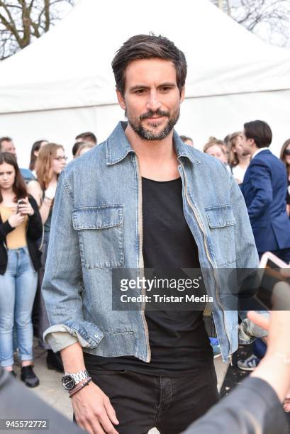 Tom Beck arrives at the Echo Award 2018 at Messe Berlin on April 12, 2018 in Berlin, Germany.