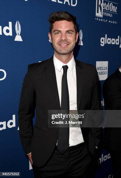 Sterling Jones attends the 29th Annual GLAAD Media Awards at The Beverly Hilton Hotel on April 12, 2018 in Beverly Hills, California.