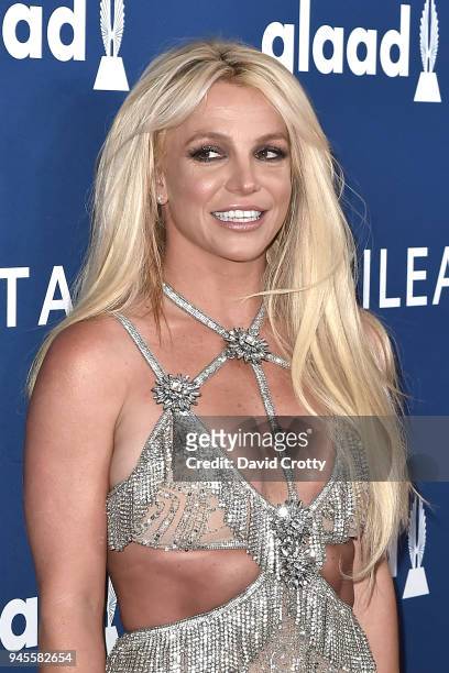 Britney Spears attends the 29th Annual GLAAD Media Awards - Arrivals at The Beverly Hilton Hotel on April 12, 2018 in Beverly Hills, California.
