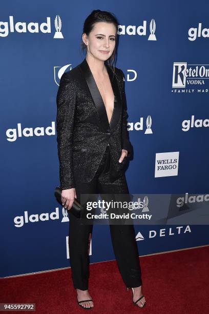 Jacqueline Toboni attends the 29th Annual GLAAD Media Awards - Arrivals at The Beverly Hilton Hotel on April 12, 2018 in Beverly Hills, California.