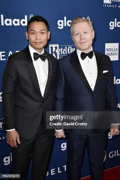 Anthony Rapp and Ken Ithiphol attend the 29th Annual GLAAD Media Awards - Arrivals at The Beverly Hilton Hotel on April 12, 2018 in Beverly Hills,...