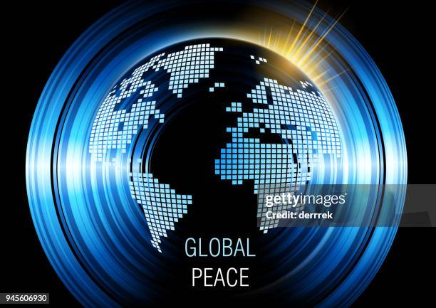 leaflet design example. global communications. - server lights stock illustrations