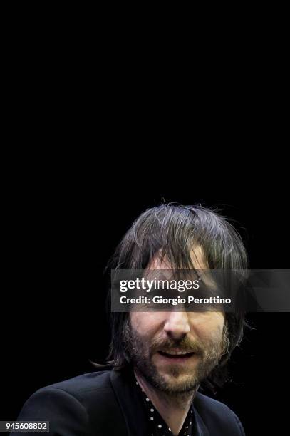 Francesco Bianconi, singer of the Italian band Baustelle, attends their conference to introduce their new album during the event called 'OGR Public...