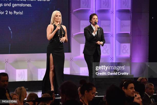 Erika Jayne and Dana Goldberg attend the 29th Annual GLAAD Media Awards - Arrivals at The Beverly Hilton Hotel on April 12, 2018 in Beverly Hills,...