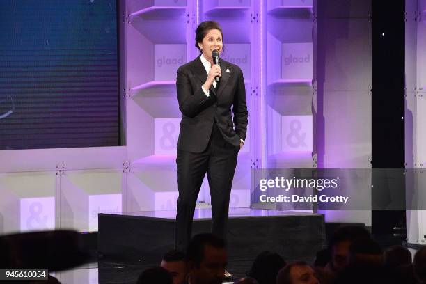 Dana Goldberg attends the 29th Annual GLAAD Media Awards - Arrivals at The Beverly Hilton Hotel on April 12, 2018 in Beverly Hills, California.