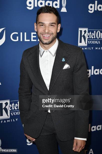 Johnny Sibilly attends the 29th Annual GLAAD Media Awards - Arrivals at The Beverly Hilton Hotel on April 12, 2018 in Beverly Hills, California.