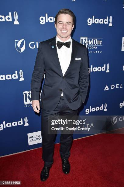 David Hull attends the 29th Annual GLAAD Media Awards - Arrivals at The Beverly Hilton Hotel on April 12, 2018 in Beverly Hills, California.