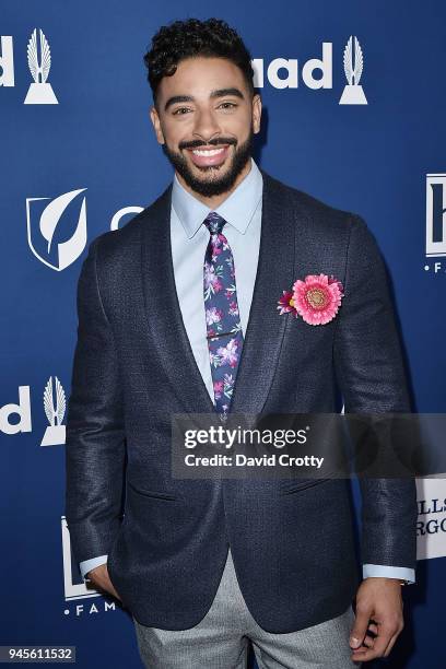 Laith Ashley attends the 29th Annual GLAAD Media Awards - Arrivals at The Beverly Hilton Hotel on April 12, 2018 in Beverly Hills, California.