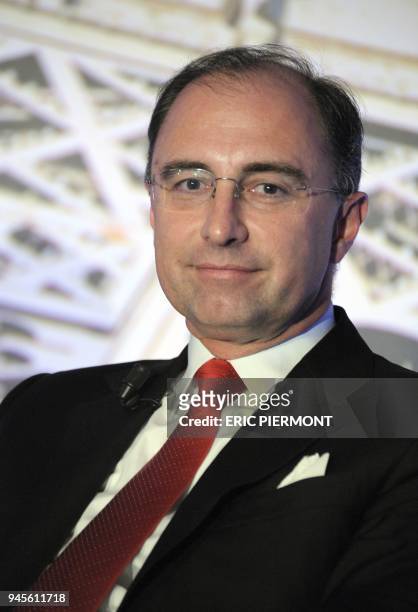 London Stock Exchange CEO Xavier Rolet poses as he attends a session of the World Federation of Exchanges annual meeting in Paris on October 11,...