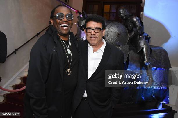 Kazembe Ajamu Coleman and Victorino Noval attend John Travolta & Victorino Noval Honor Oscar Generale and the Cast of "Moose" & "Speed Kills" on...