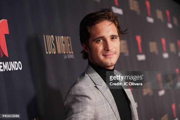 Actor Diego Boneta attends the screening of Telemundo's 'Luis Miguel La Serie' at a Private Residence on April 12, 2018 in Beverly Hills, California.