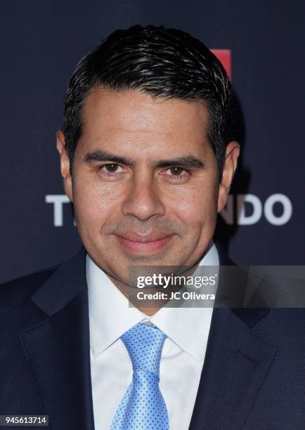 NBCUniversal executive Cesar Conde attends the screening of Telemundo's 'Luis Miguel La Serie' at a Private Residence on April 12, 2018 in Beverly...