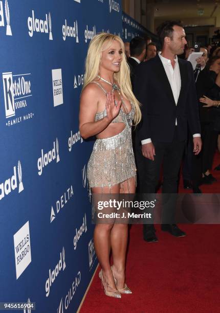 Honoree Britney Spears attends the 29th Annual GLAAD Media Awards at The Beverly Hilton Hotel on April 12, 2018 in Beverly Hills, California.