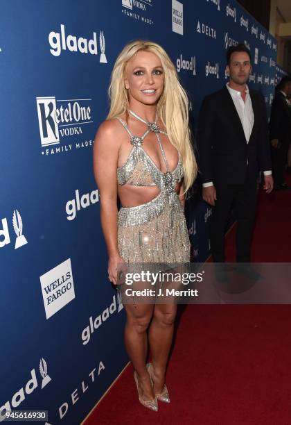 Honoree Britney Spears attends the 29th Annual GLAAD Media Awards at The Beverly Hilton Hotel on April 12, 2018 in Beverly Hills, California.