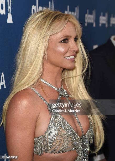 Honoree Britney Spears attends the 29th Annual GLAAD Media Awards at The Beverly Hilton Hotel on April 12, 2018 in Beverly Hills, California.