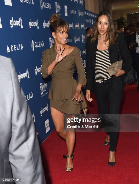 Halle Berry attends the 29th Annual GLAAD Media Awards at The Beverly Hilton Hotel on April 12, 2018 in Beverly Hills, California.