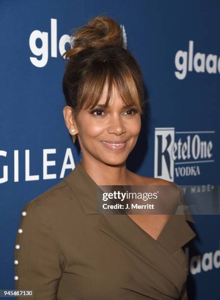 Halle Berry attends the 29th Annual GLAAD Media Awards at The Beverly Hilton Hotel on April 12, 2018 in Beverly Hills, California.