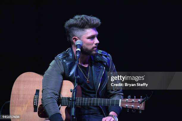 Singer Chris Lane performs during the 95.5 The Bull's 10th Annual All-Star Guitar Pull at The Pearl concert theater at Palms Casino Resort on April...