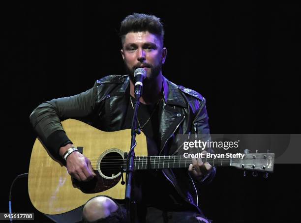 Singer Chris Lane performs during the 95.5 The Bull's 10th Annual All-Star Guitar Pull at The Pearl concert theater at Palms Casino Resort on April...
