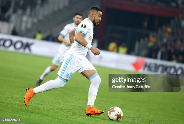 Dimitri Payet of OM during the UEFA Europa League quarter final leg two match between Olympique de Marseille and RB Leipzig at Velodrome stadium on...