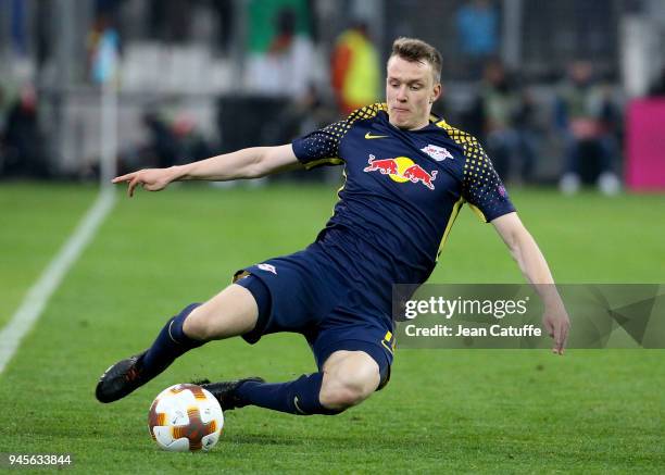 Lukas Klostermann of RB Leipzig during the UEFA Europa League quarter final leg two match between Olympique de Marseille and RB Leipzig at Velodrome...