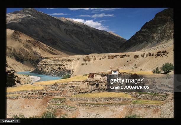 Village de Satok dans la vall?e du Zanskar, Inde.