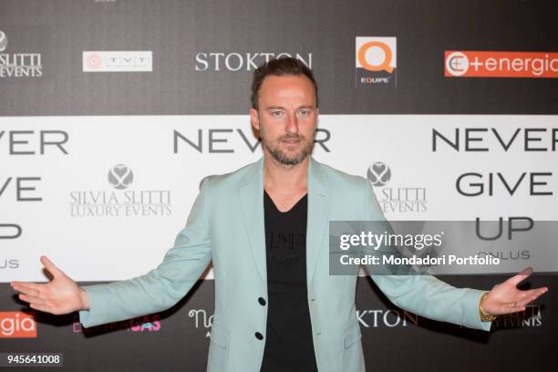 The TV presenter Francesco Facchinetti attending the charity gala Never Give Up at The Milan Westin Palace. Milan, Italy. 4th April 2017