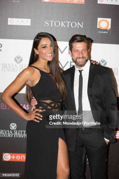 The showgirl Juliana Moreira and TV presenter Edoardo Stoppa attending the charity gala Never Give Up at The Westin Palace of Milan. Milan, Italy....