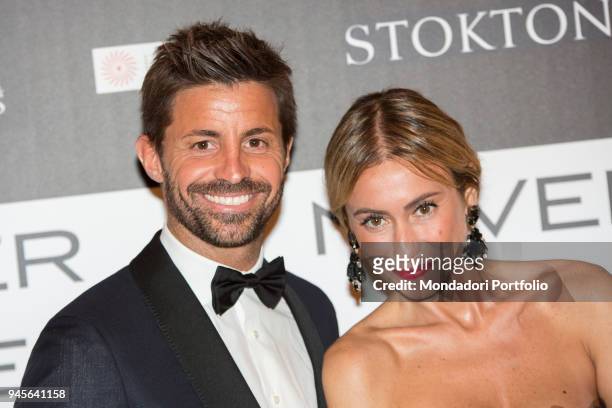 The football player Marco Storari and his wife Veronica Zimbaro attending the charity gala Never Give Up at The Milan Westin Palace. Milan, Italy....