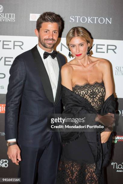 The football player Marco Storari and his wife Veronica Zimbaro attending the charity gala Never Give Up at The Milan Westin Palace. Milan, Italy....