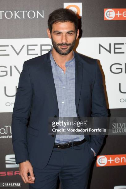 The actor Francesco Arca attending the charity gala Never Give Up at The Westin Palace of Milan. Milan, Italy. 4th April 2017