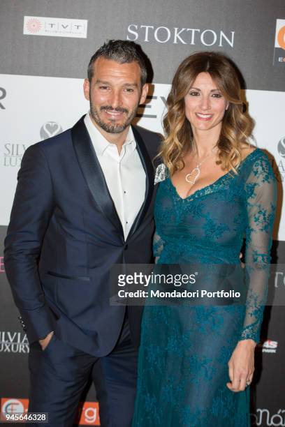 The football player Gianluca Zambrotta and his wife Valentina Liguori attending the charity gala Never Give Up at The Milan Westin Palace. Milan,...