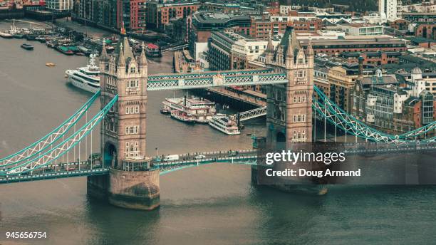 aerial of st paul's cathedral and surrounding cityscape at sunset - doug armand stockfoto's en -beelden