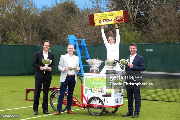Olly Scadgell, LTA Director of Major Events and Competitions, Richard Williams, Marketing Director, General Mills Northern Europe, Johanna Konta,...