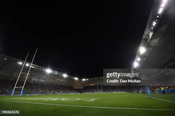 General view during the Rugby Sevens Women's Pool B match between Fiji and Wales on day nine of the Gold Coast 2018 Commonwealth Games at Robina...