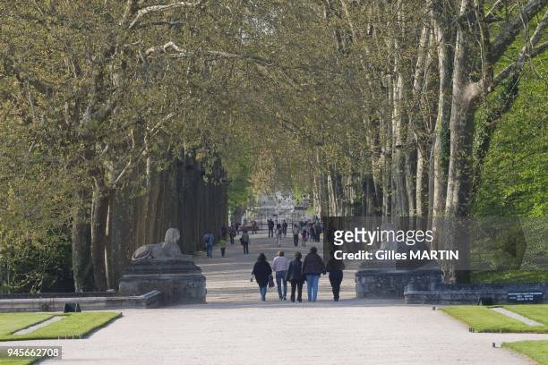 Touraine, castle of Chenonceau, spring, sphynx of Chenonceau castle.