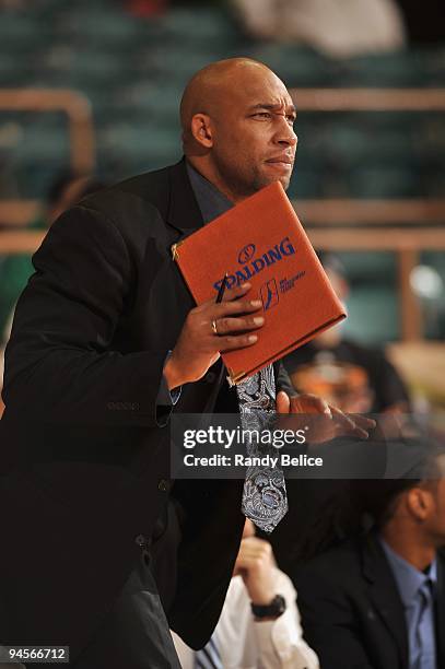 Head coach Chucky Brown of the Los Angeles D-Fenders looks on from the sideline during the NBA D-League game against the Albuquerque Thunderbirds on...