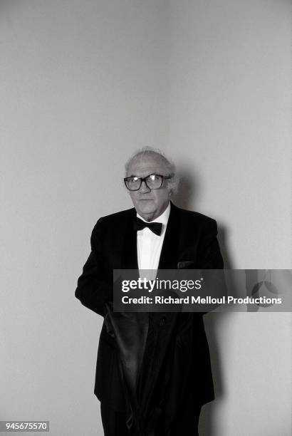 Federico Fellini attends the Cannes Film Festival, 19th May 1987