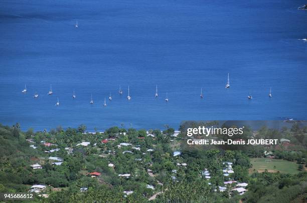 BAIE DE TIAOHAE, NUKU HIVA, ILES MARQUISES, POLYNESIE FRANCAISE.