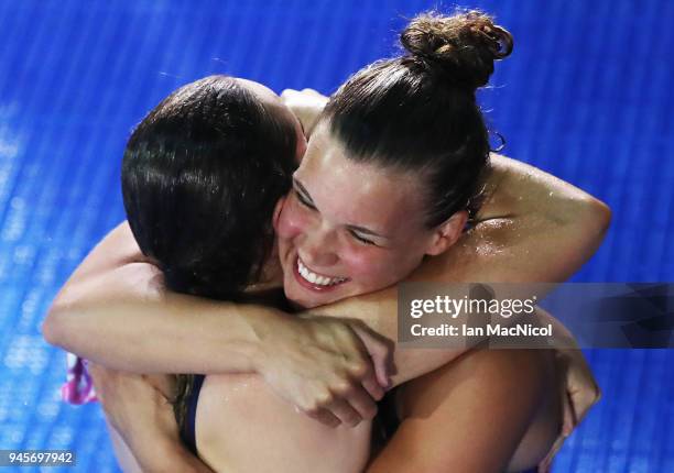 Grace Reid of Scotland is seen after winning the Women's 1m Springboard final during Diving on day nine of the Gold Coast 2018 Commonwealth Games at...