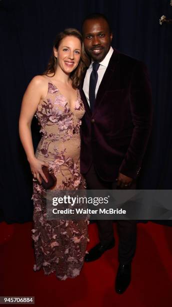 Jessie Mueller and Joshua Henry attend the Opening Night After Party for 'Carousel' at the Cipriano 25 on April 12, 2018 in New York City.