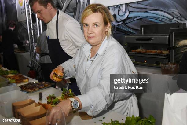 Chef Helene Darroze attend the Fooding: - Les Libres Echanges - at L'Aerosol on April 12, 2018 in Paris, France.