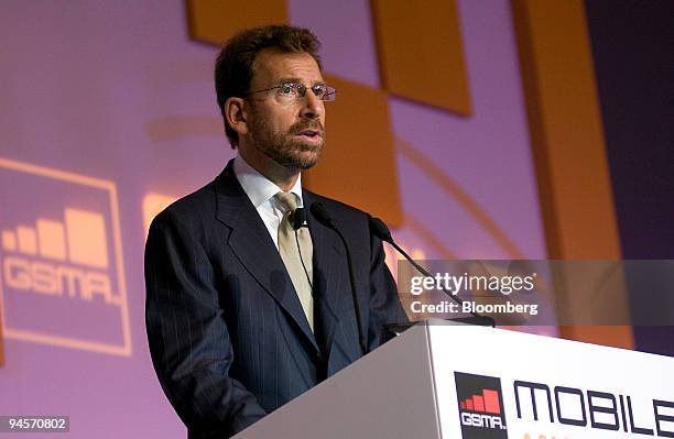 Edgar Bronfman, chairman and chief executive officer of Warner Music Group Corp., delivers a keynote speech at the GSMA Mobile Asia congress, in...