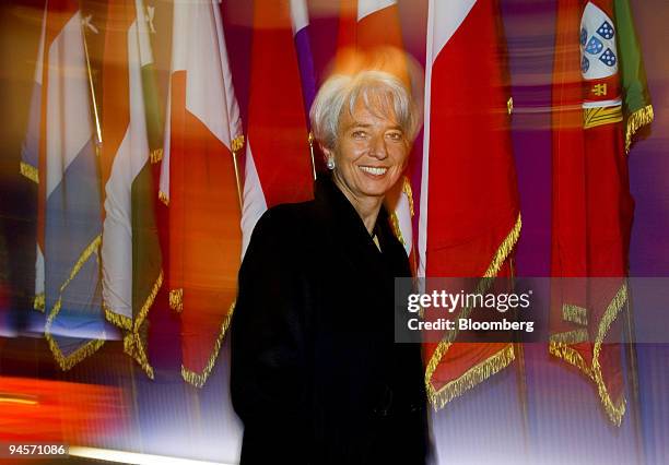 Christine Lagarde, the French finance minister arrives for a EuroGroup finance ministers meeting in Brussels, Belgium, on Monday, Nov. 12, 2007....