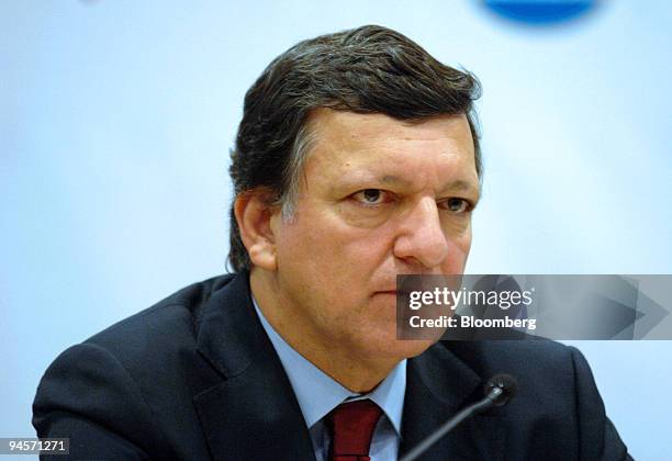 Jose Manuel Barroso, president of the European Commission, listens at the 20th World Energy Congress in Rome, Italy, on Monday, Nov. 12, 2007....