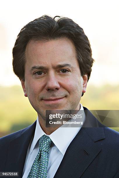William Zeckendorf, co-chairman of Brown Harris Stevens, Inc., poses on the balcony of a 16th floor residence in 15 Central Park West, in New York,...