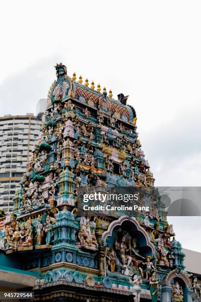 roof of a hindu temple. - caroline pang stock pictures, royalty-free photos & images